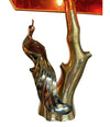 PAIR OF WILLY DARO STYLE BRASS PEACOCK LAMPS BY REGINA WITH NEW BESPOKE SHADES