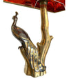 PAIR OF WILLY DARO STYLE BRASS PEACOCK LAMPS BY REGINA WITH NEW BESPOKE SHADES