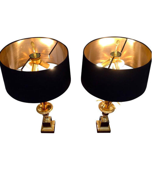 PAIR OF MAISON CHARLES STYLE FROND LAMPS