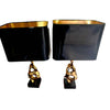 PAIR OF BRONZE ABSTRACT, SCULPTURAL LAMPS BY MICHEL JAUBERT