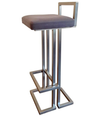 PAIR OF BRUSHED STEEL BAR STOOLS