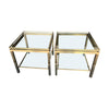 PAIR OF GILT METAL SIDE TABLES IN THE GUY LEFEVRE STYLE