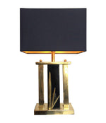 PAIR OF ITALIAN BRASS AND BLACK METAL LAMPS