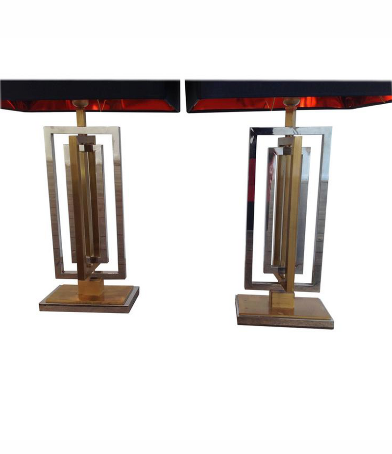 1970s PAIR OF WILLY RIZZO REVOLVING LAMPS