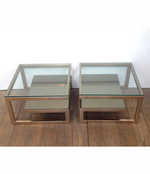 Pair of Belgo chrome  G side tables 