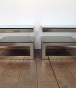 Pair of Belgo chrome  G side tables 