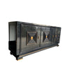 QUALITY ART DECO EBONIZED THREE-DOOR SIDEBOARD WITH NERO PORTORO MARBLE TOP