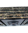 QUALITY ART DECO EBONIZED THREE-DOOR SIDEBOARD WITH NERO PORTORO MARBLE TOP