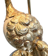 RARE GABRIELLA CRESPI GILT METAL "STRUZZO" LAMP WITH REAL OSTRICH EGG CENTRE