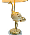 RARE GABRIELLA CRESPI GILT METAL "STRUZZO" LAMP WITH REAL OSTRICH EGG CENTRE