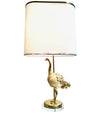 RARE GABRIELLA CRESPI GILT METAL "STRUZZO" LAMP WITH REAL OSTRICH EGG CENTRE