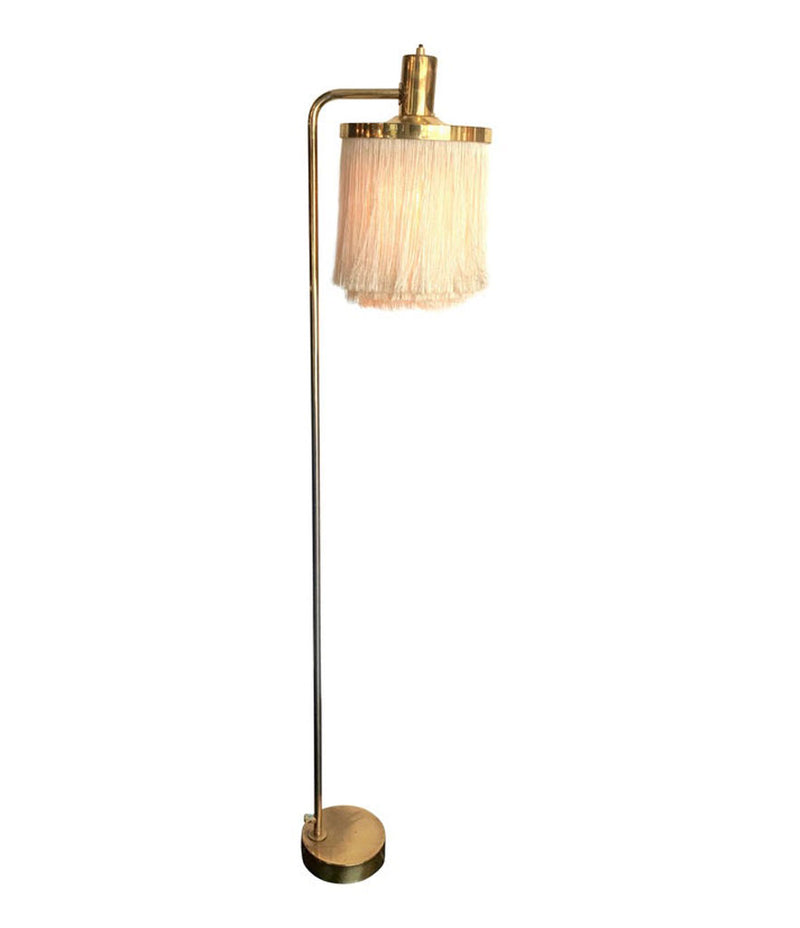 RARE HANS-AGNE JAKOBSSON G-109 SILK TASSELED BRASS FLOOR LAMP