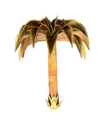 RARE PAIR OF 1960S MAISON JANSEN PALM TREE WALL SCONCES WITH REAL BAMBOO STEMS