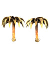 RARE PAIR OF 1960S MAISON JANSEN PALM TREE WALL SCONCES WITH REAL BAMBOO STEMS