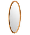 RARE PAIR OF LARGE 1950S FRENCH RIVIERA OVAL ROPE MIRRORS BY AUDOUX AND MINET