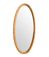 RARE PAIR OF LARGE 1950S FRENCH RIVIERA OVAL ROPE MIRRORS BY AUDOUX AND MINET