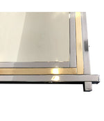 ROMEO REGA CHROME AND BRASS SQUARE MIRROR