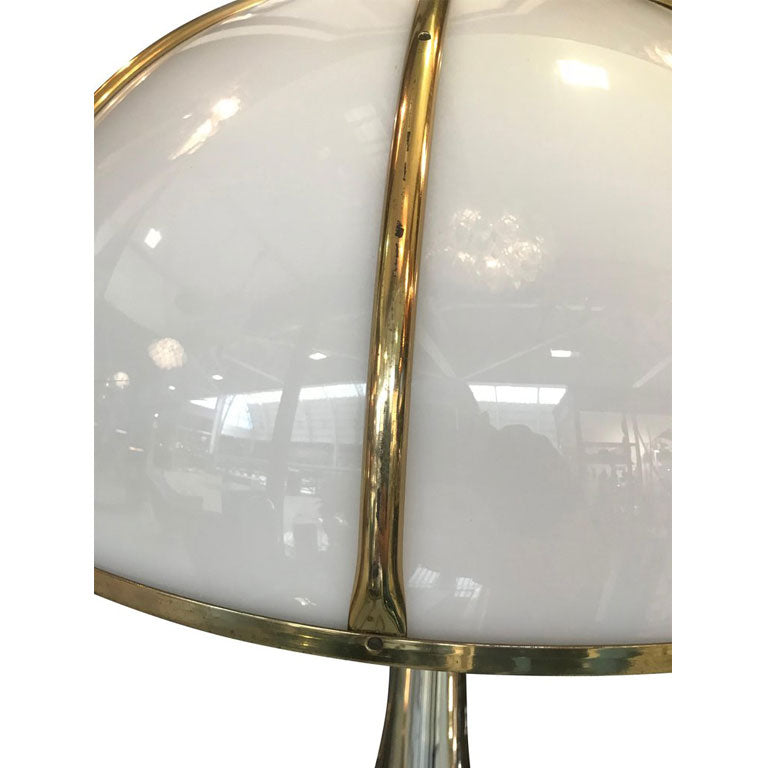 RARE GABRIELLA CRESPI SILVER PLATED AND BRASS "FUNGO" LAMP