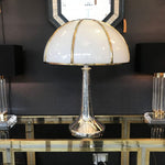 RARE GABRIELLA CRESPI SILVER PLATED AND BRASS "FUNGO" LAMP