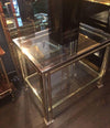 ROMEO REGA BRASS AND CHROME SIDE TABLE