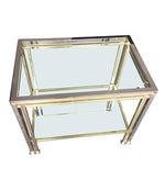 ROMEO REGA BRASS AND CHROME SIDE TABLE