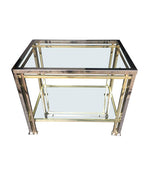 ROMEO REGA BRASS AND CHROME SIDE TABLE