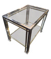 ROMEO REGA BRASS AND CHROME SIDE TABLE