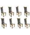 SET OF 8 ROMEO REGA LUCITE AND BRASS 1970S DINING CHAIRS