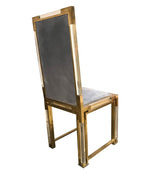 SET OF 8 ROMEO REGA LUCITE AND BRASS 1970S DINING CHAIRS