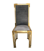 SET OF 8 ROMEO REGA LUCITE AND BRASS 1970S DINING CHAIRS