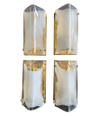 SET OF FOUR GLASS AND BRASS WALL SCONCES BY J T KALMAR