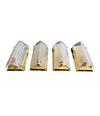 SET OF FOUR GLASS AND BRASS WALL SCONCES BY J T KALMAR