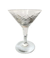 SET OF EIGHT ART DECO CRYSTAL COCKTAIL GLASSES WITH GEOMETRIC PATTERN DESIGN