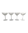 SET OF SIX 1940S VAL ST LAMBERT "LUBIN ANNETTE" CRYSTAL CHAMPAGNE COUPES