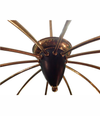 STILNOVO BRASS AND ENAMELLED METAL TWELVE-ARM SPIDER CHANDELIER