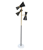 Stilnovo Style Brass and Black Lacquered Mid Century Floor Lamp - Ed Butcher Antiques