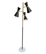 Stilnovo Style Brass and Black Lacquered Mid Century Floor Lamp - Ed Butcher Antiques