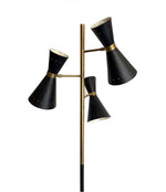 Stilnovo Style Brass and Black Lacquered Mid Century Floor Lamp - Ed Butcher Antiques