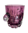 STUNNING CUT CRYSTAL COCKTAIL SHAKER WITH MATCHING ICE BUCKET IN PURPLE GLASS