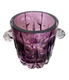 STUNNING CUT CRYSTAL COCKTAIL SHAKER WITH MATCHING ICE BUCKET IN PURPLE GLASS