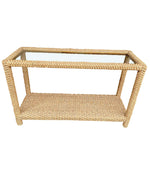 STUNNING 1950S ROPE CONSOLE BY ADRIAN AUDOUX AND FRIDA MINET WITH GLASS SHELF