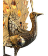 STUNNING RARE LARGE BRASS PEACOCK LAMP WITH AGATE BACKLIT TAIL BY FONDICA