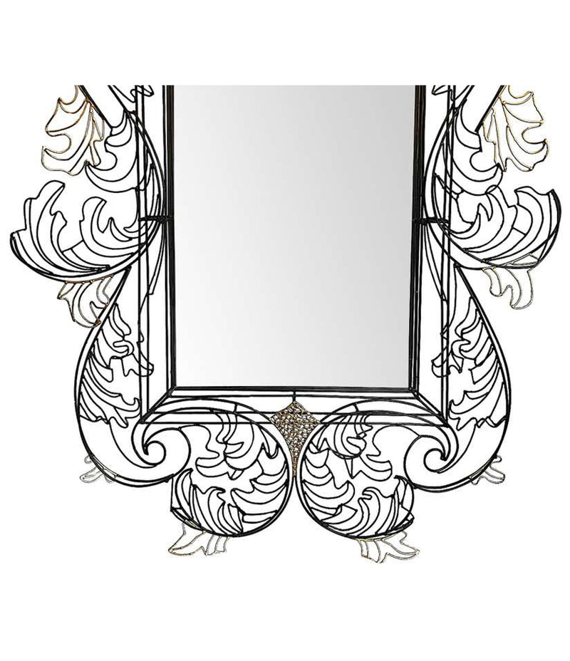 STUNNING WIRE FRAMED MIRROR BY ANACLETO SPAZZAPAN FINISHED IN BLACK AND GOLD