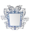 STUNNING WIRE FRAMED MIRROR BY ANACLETO SPAZZAPAN FINISHED IN SKY BLUE COLOR