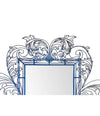 STUNNING WIRE FRAMED MIRROR BY ANACLETO SPAZZAPAN FINISHED IN SKY BLUE COLOR