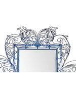 STUNNING WIRE FRAMED MIRROR BY ANACLETO SPAZZAPAN FINISHED IN SKY BLUE COLOR