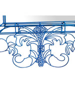 STUNNING WIRE FRAMED MIRROR BY ANACLETO SPAZZAPAN FINISHED IN SKY BLUE COLOR