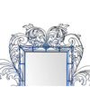 STUNNING WIRE FRAMED MIRROR BY ANACLETO SPAZZAPAN FINISHED IN SKY BLUE COLOR