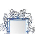 STUNNING WIRE FRAMED MIRROR BY ANACLETO SPAZZAPAN FINISHED IN SKY BLUE COLOR