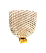 STUNNING SET OF FOUR 1940S BAROVIER & TOSO GLASS AND BRASS WALL SCONCES